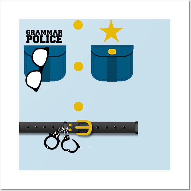 Grammar Police Costume Funny Wall Art by mansour